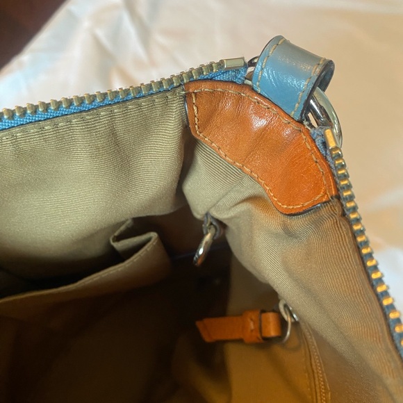 Coach Signature C Brown & Blue Canvas Bag AND Wallet - Picture 12 of 16